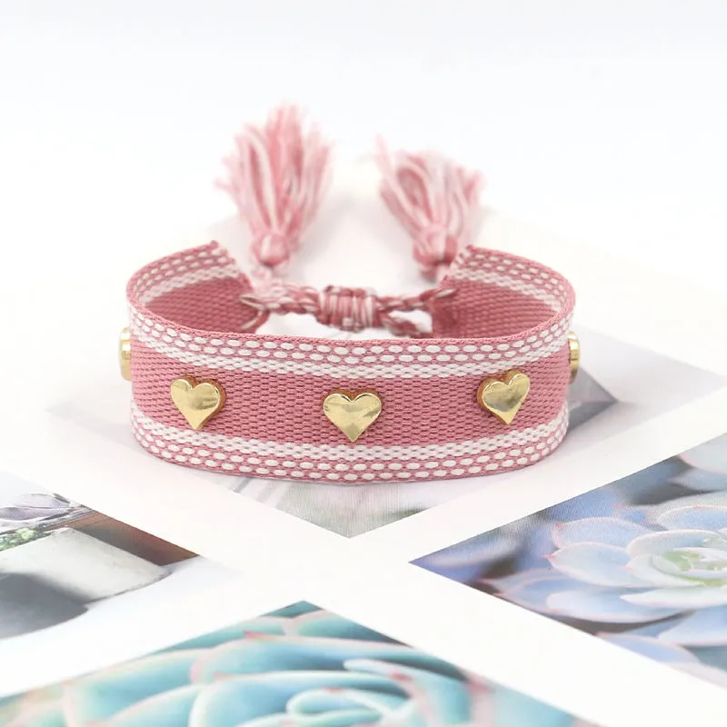 Wholesale Hand Woven Tassel Polyester Bracelet