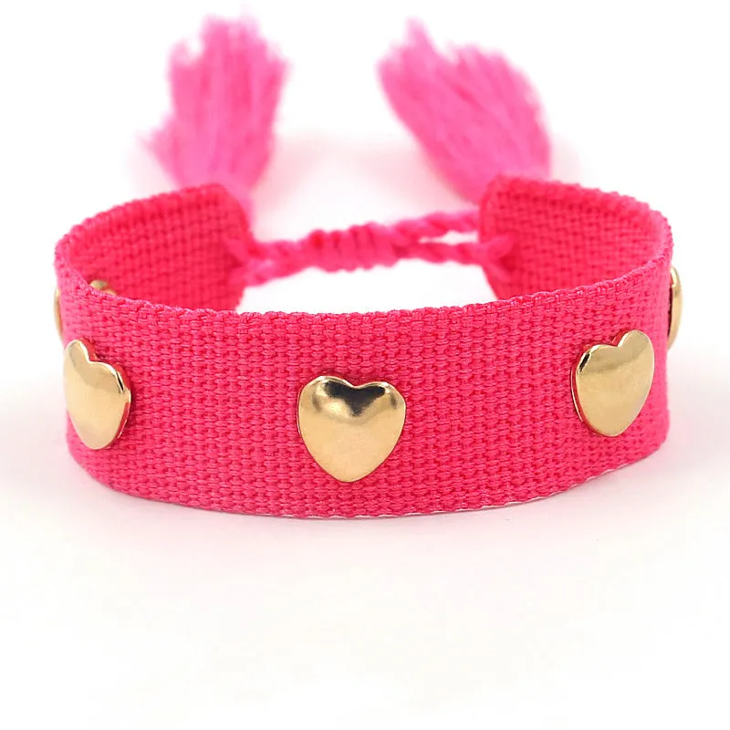 Wholesale Hand Woven Tassel Polyester Bracelet