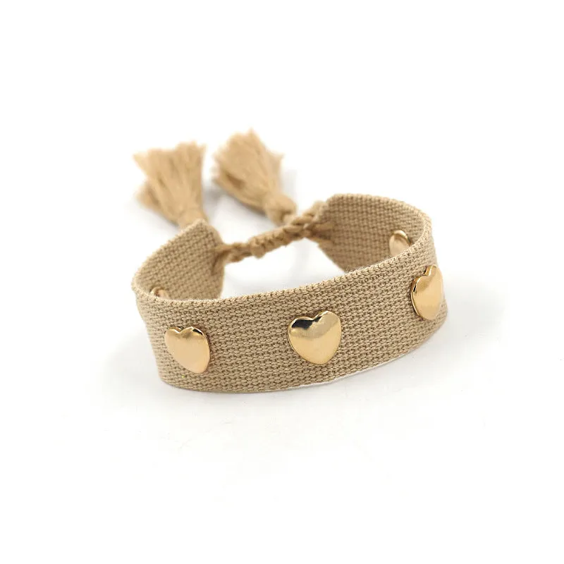 Wholesale Hand Woven Tassel Polyester Bracelet
