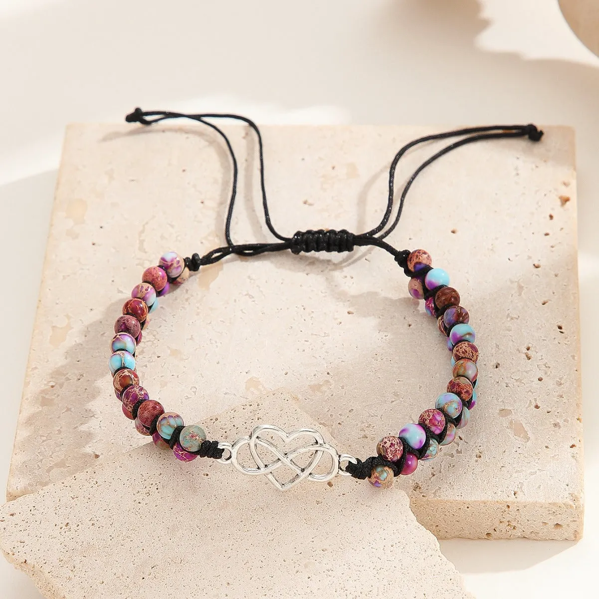 Wholesale Hand Woven Turquoise Natural Stone Double Bracelet