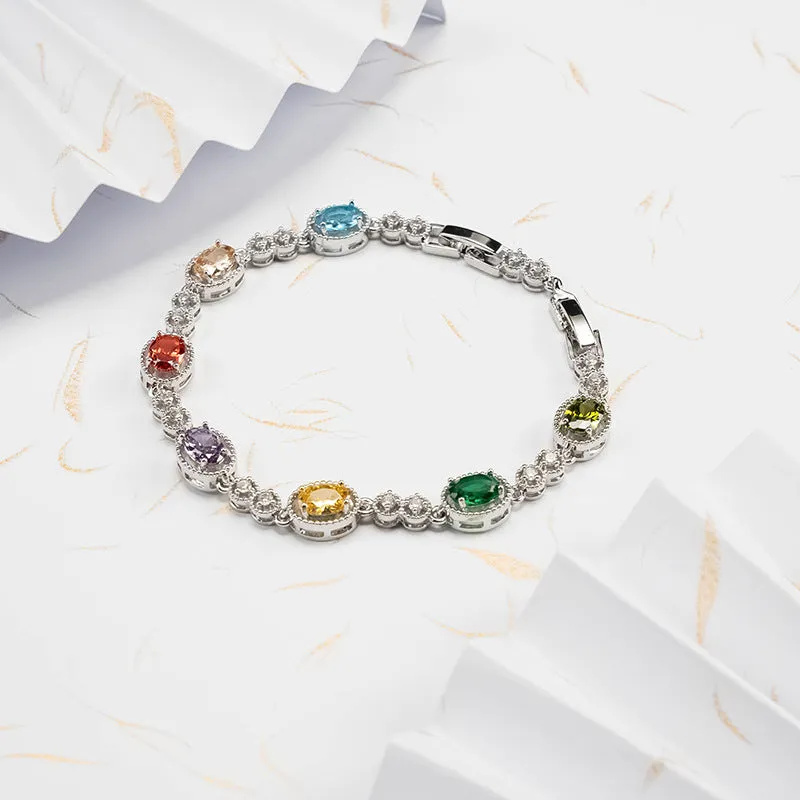 Wholesale handmade inlaid colorful zircon niche ladies jewelry Bracelet