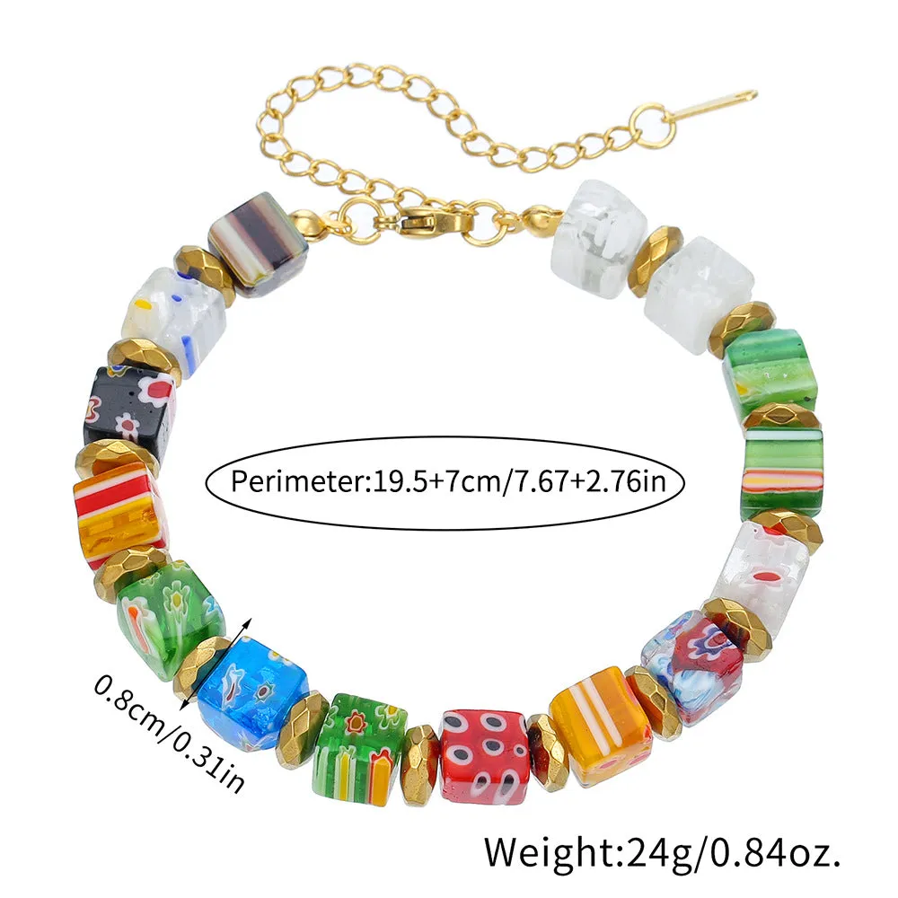 Wholesale Handmade Murano Thousand Flower Crystal Bracelet Beads DIY