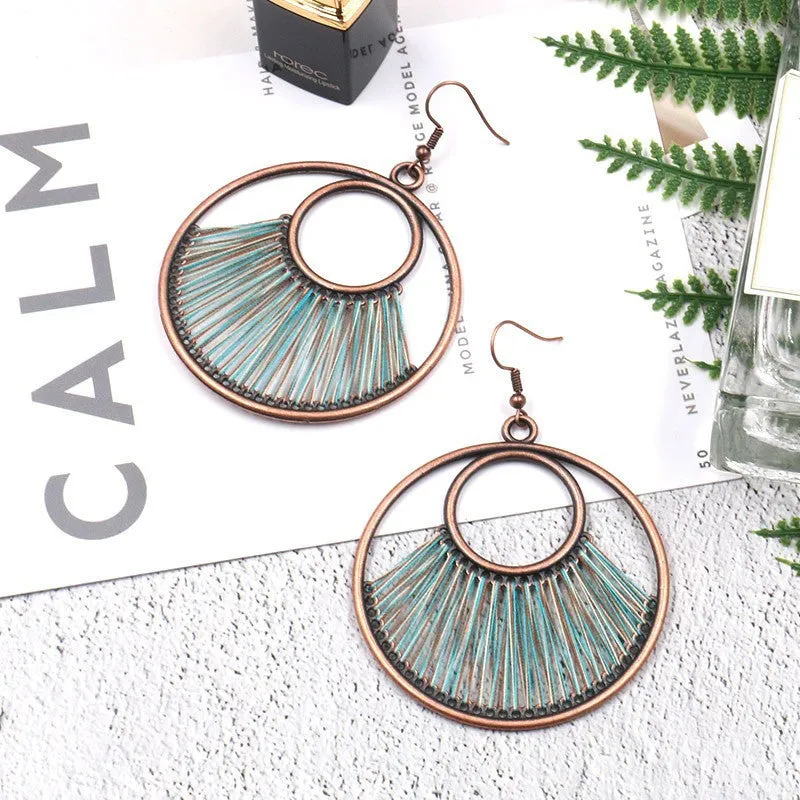 Wholesale Handmade Round Hollow Love Earrings