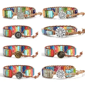 Wholesale Handmade Woven Leather Zircon Bracelets