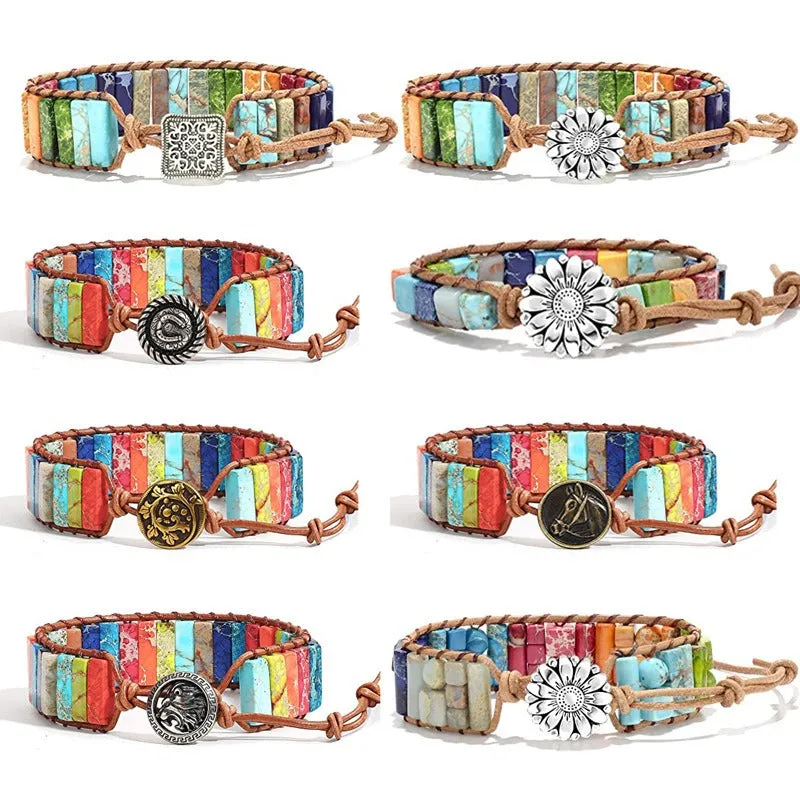 Wholesale Handmade Woven Leather Zircon Bracelets