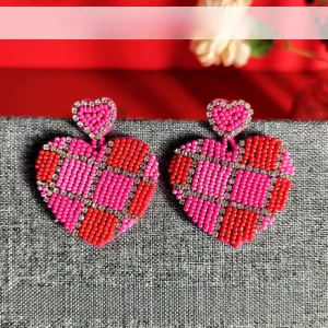 Wholesale Handwoven Valentine's Day Love Rice Bead Earrings