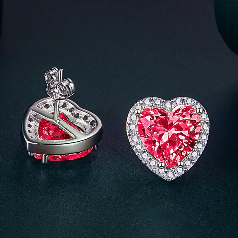 Wholesale Heart Diamond Crystal Alloy Earrings