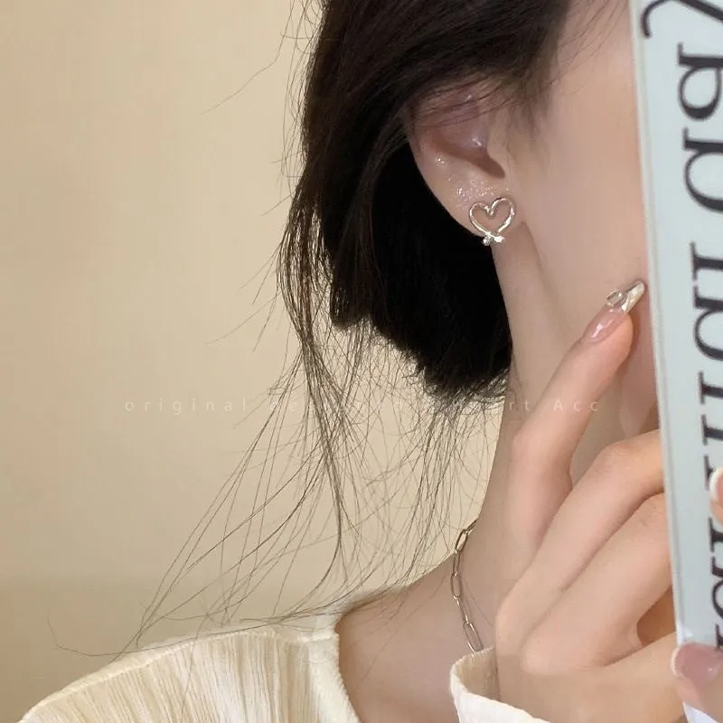 Wholesale Heart ear clip earrings for non-pierced ears