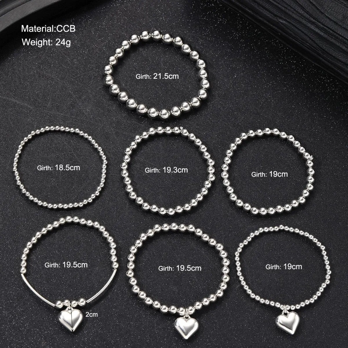 Wholesale Heart Pendant Beaded Bracelet