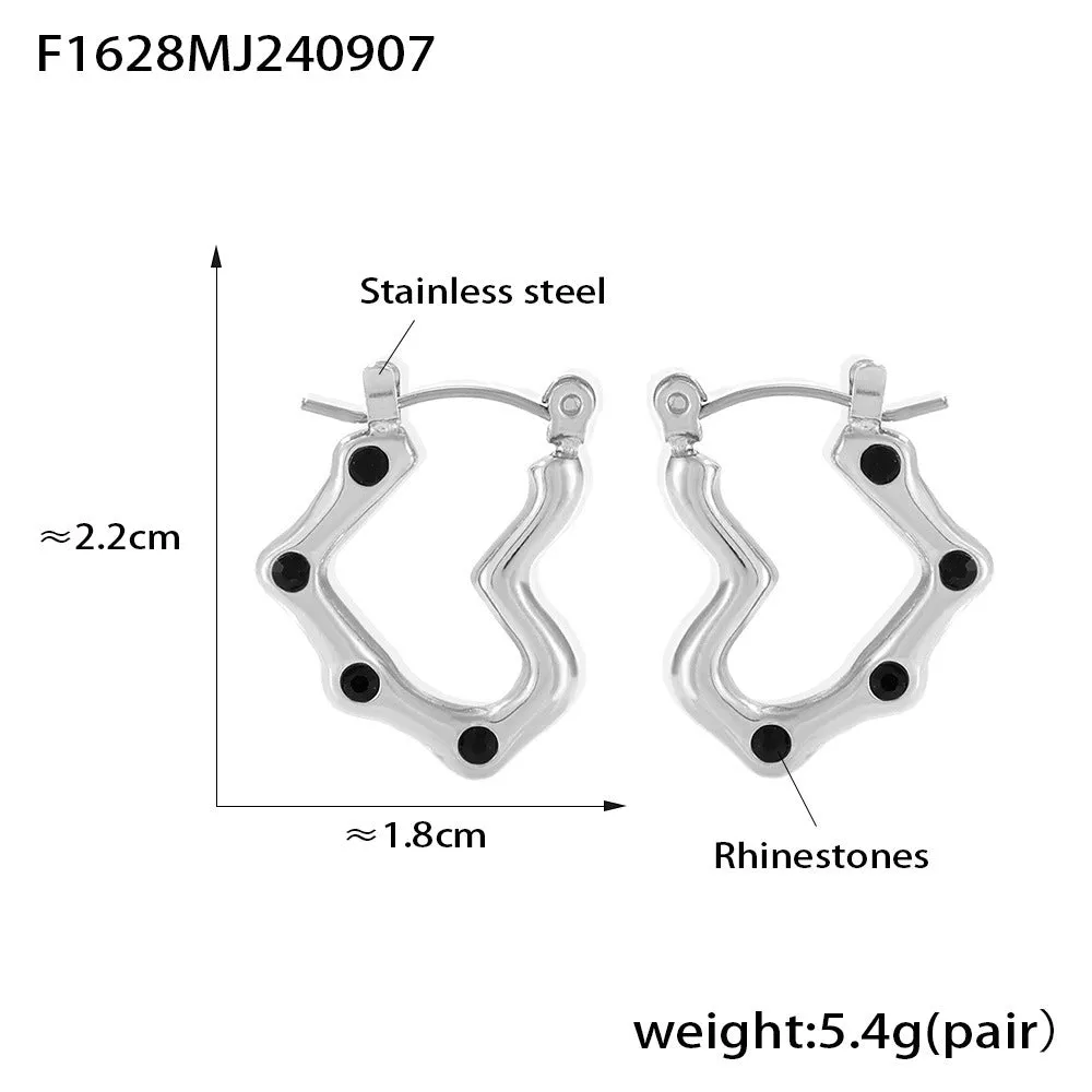 Wholesale Heart Shape Imitation Pearl Earrings Stainless Steel Gold Plated Earrings