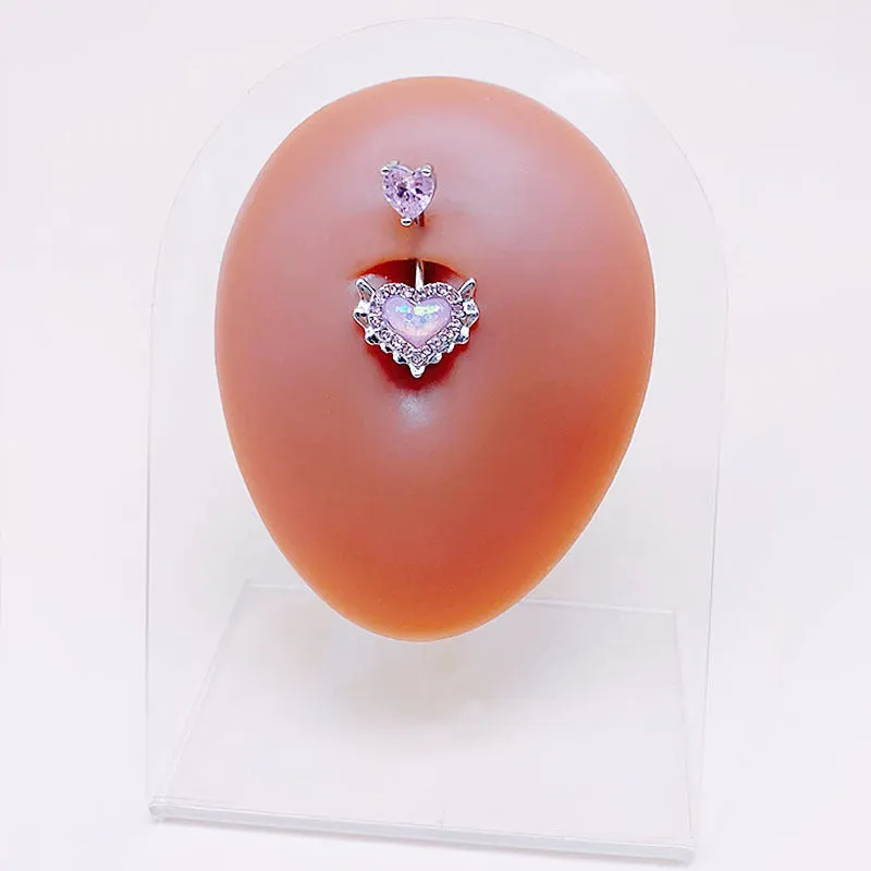 Wholesale Heart Shaped Belly Button Ring Earrings Nose Studs Piercing Jewelry