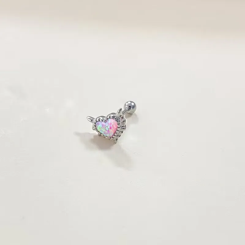 Wholesale Heart Shaped Belly Button Ring Earrings Nose Studs Piercing Jewelry