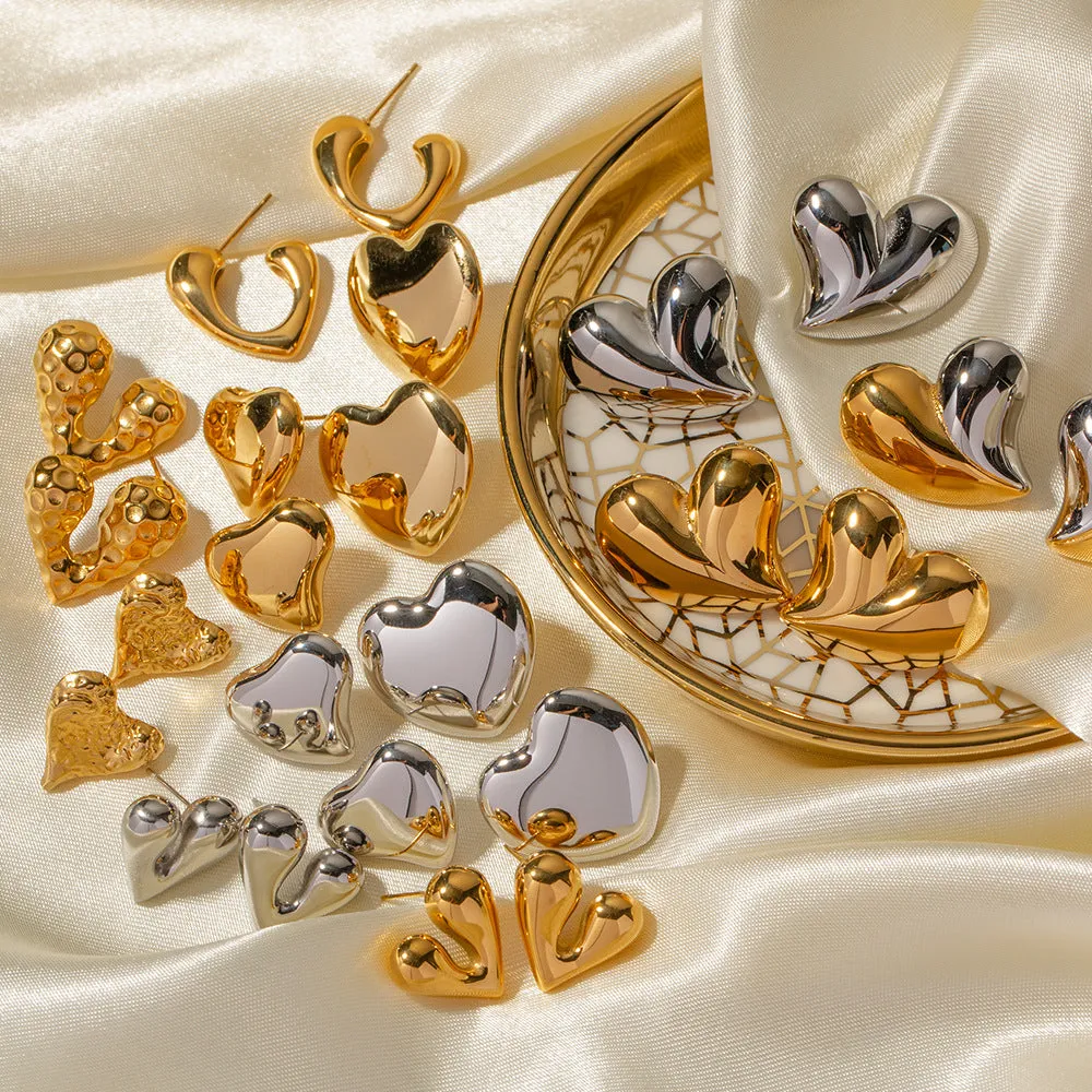 Wholesale Heart-shaped Stainless Steel Earrings