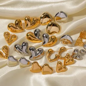 Wholesale Heart-shaped Stainless Steel Earrings