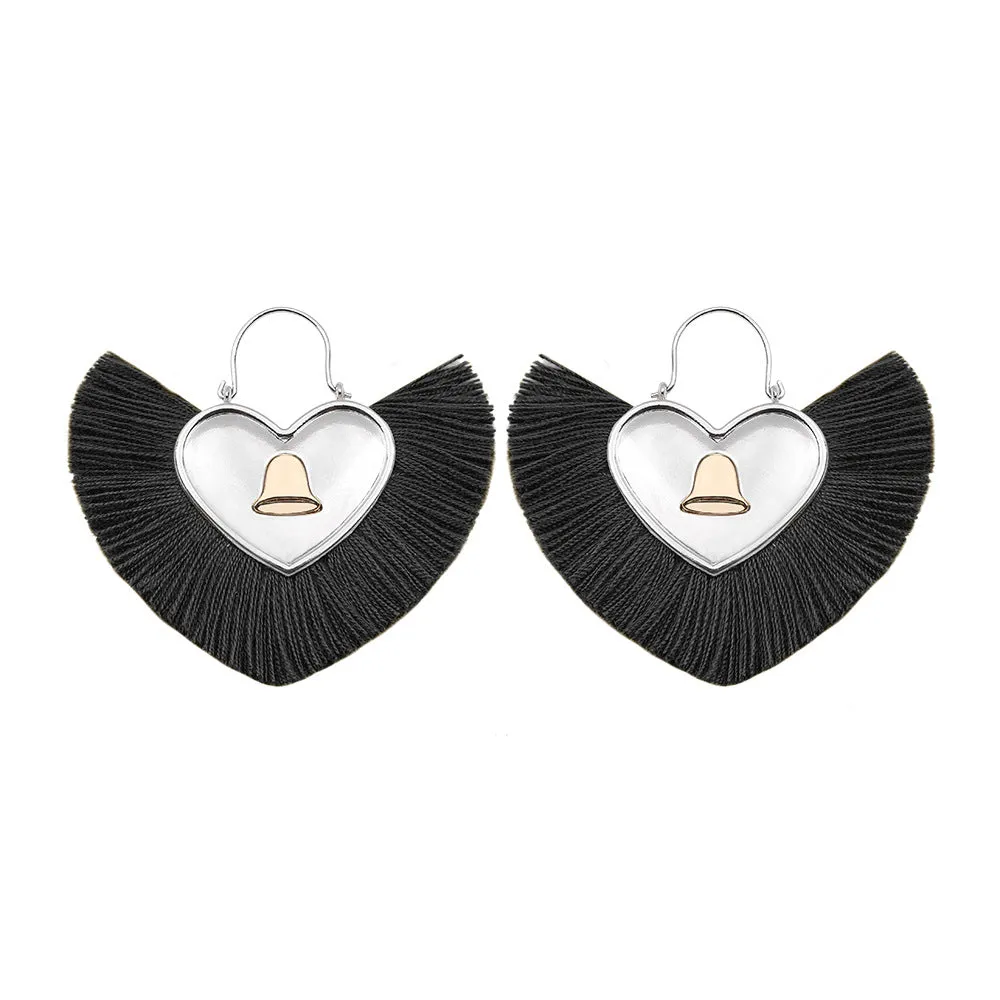 Wholesale Heart Vintage Tassel Bohemian Earrings