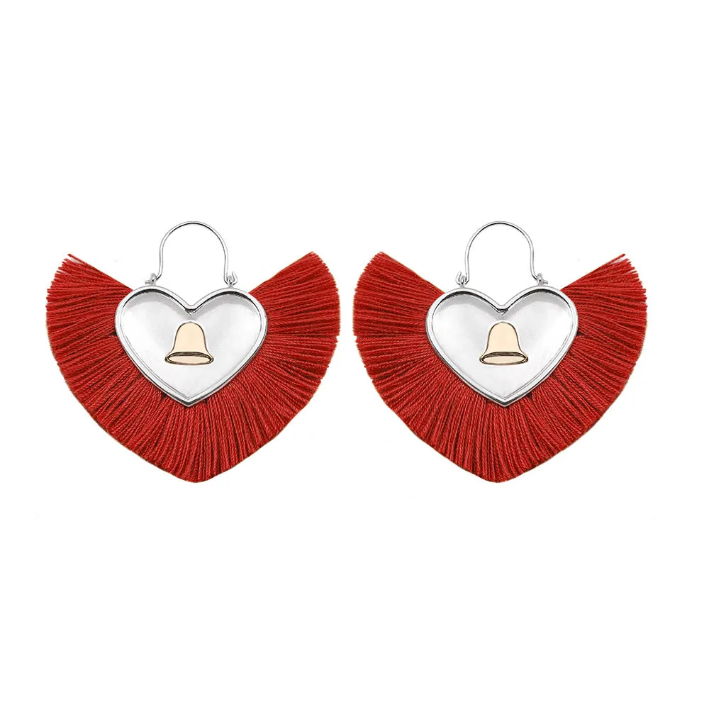 Wholesale Heart Vintage Tassel Bohemian Earrings