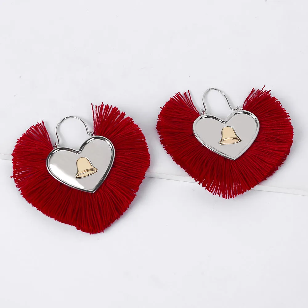 Wholesale Heart Vintage Tassel Bohemian Earrings