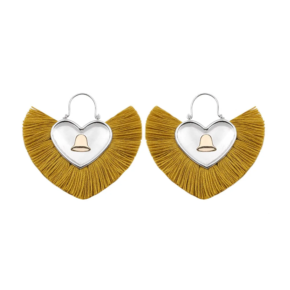 Wholesale Heart Vintage Tassel Bohemian Earrings