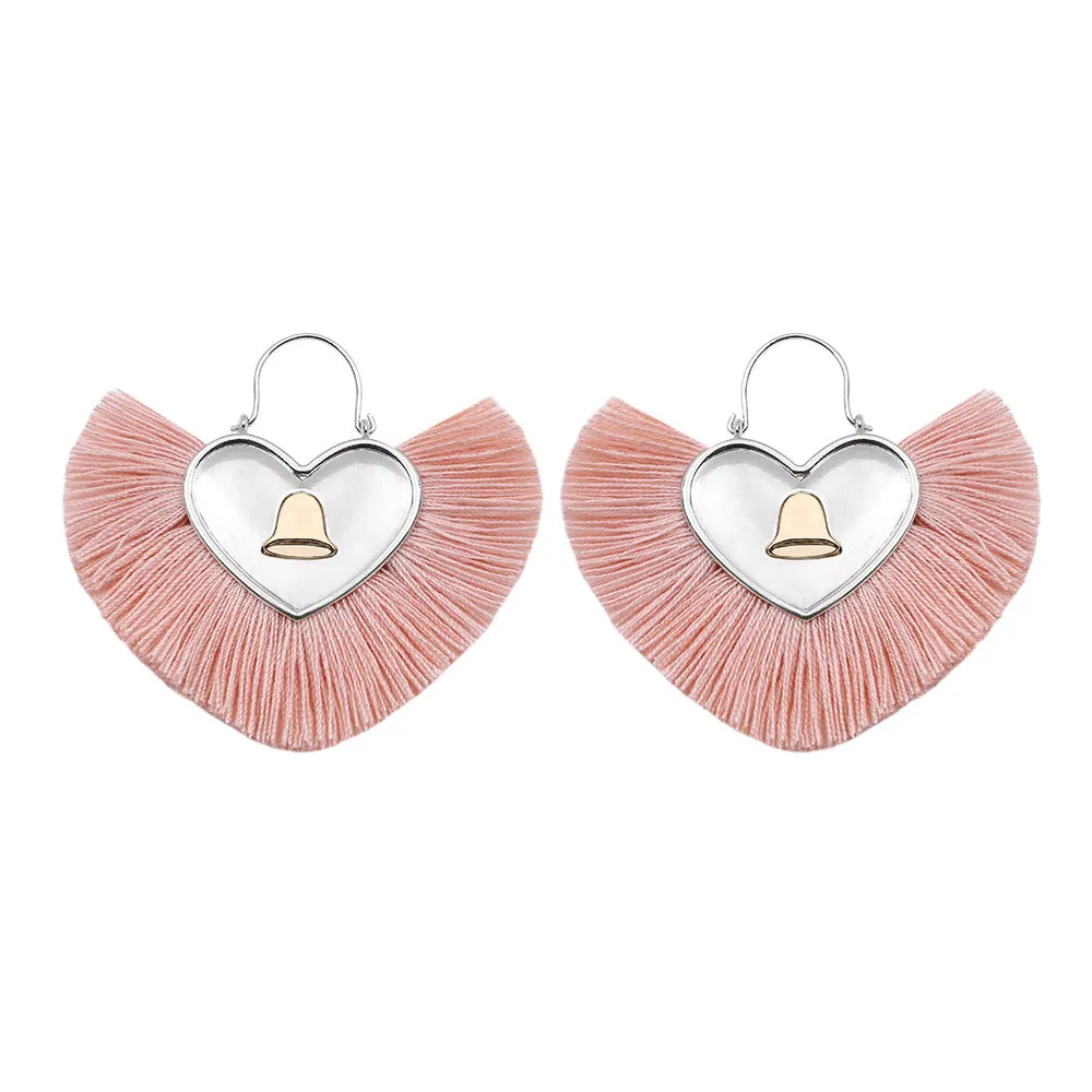 Wholesale Heart Vintage Tassel Bohemian Earrings