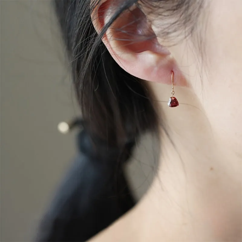 Wholesale Heart Zircon Light Luxury Minimalist Style High-end Heart Earrings