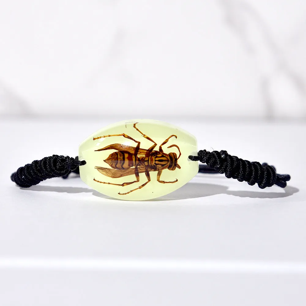 Wholesale High Transparent Resin Insect Amber Woven Bracelet