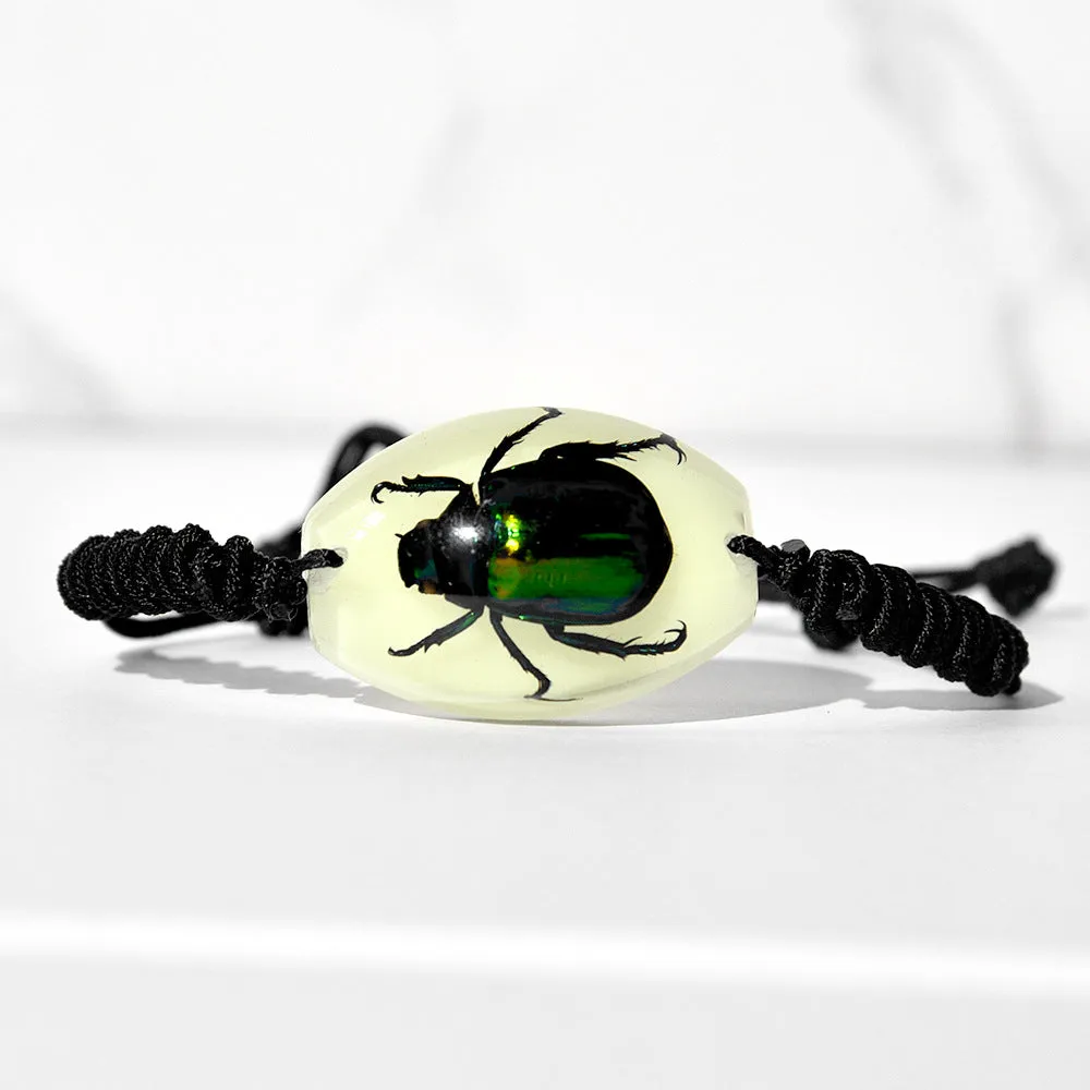 Wholesale High Transparent Resin Insect Amber Woven Bracelet