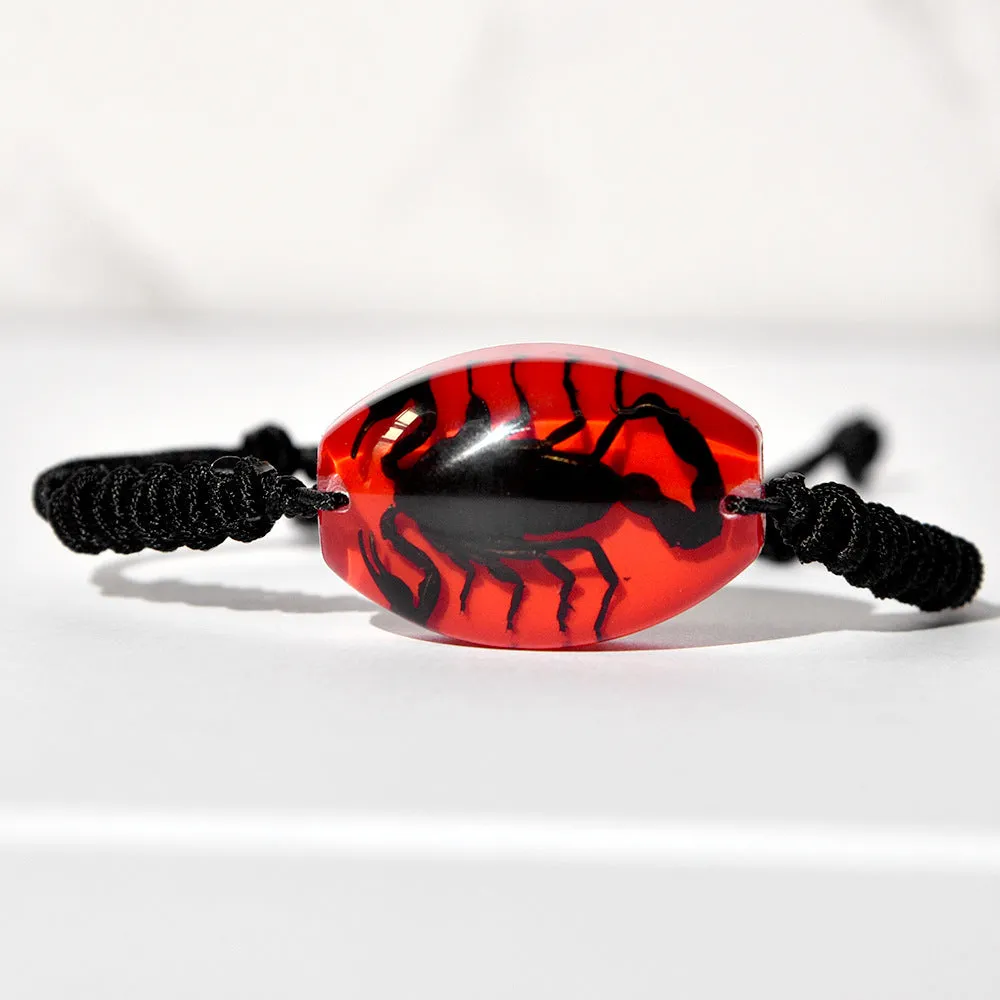 Wholesale High Transparent Resin Insect Amber Woven Bracelet