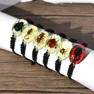 Wholesale High Transparent Resin Insect Amber Woven Bracelet
