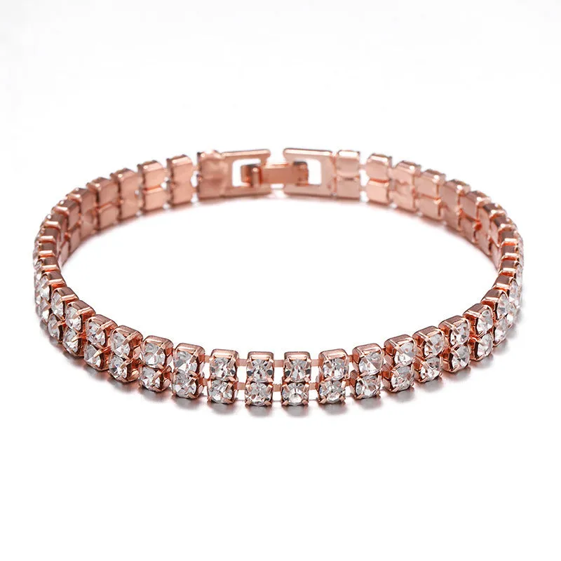 Wholesale Hip Hop Double Row Copper Bracelets