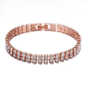 Wholesale Hip Hop Double Row Copper Bracelets