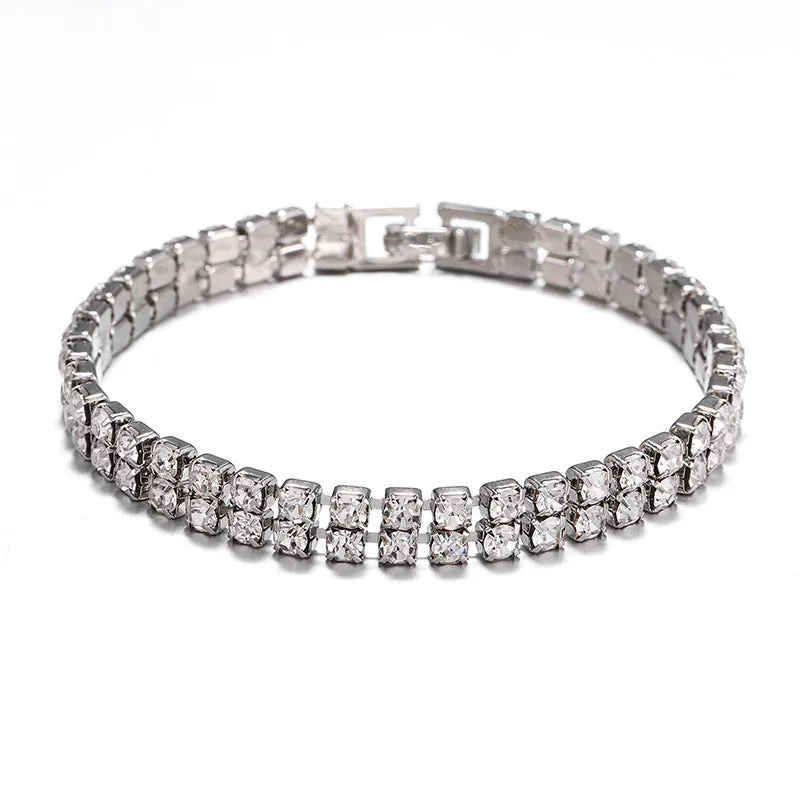 Wholesale Hip Hop Double Row Copper Bracelets