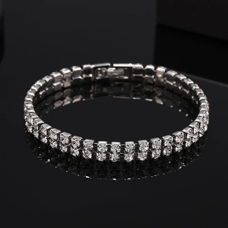 Wholesale Hip Hop Double Row Copper Bracelets