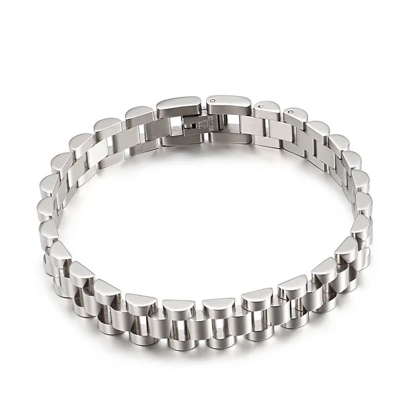 Wholesale Hip-hop Titanium Steel Golden Bracelets