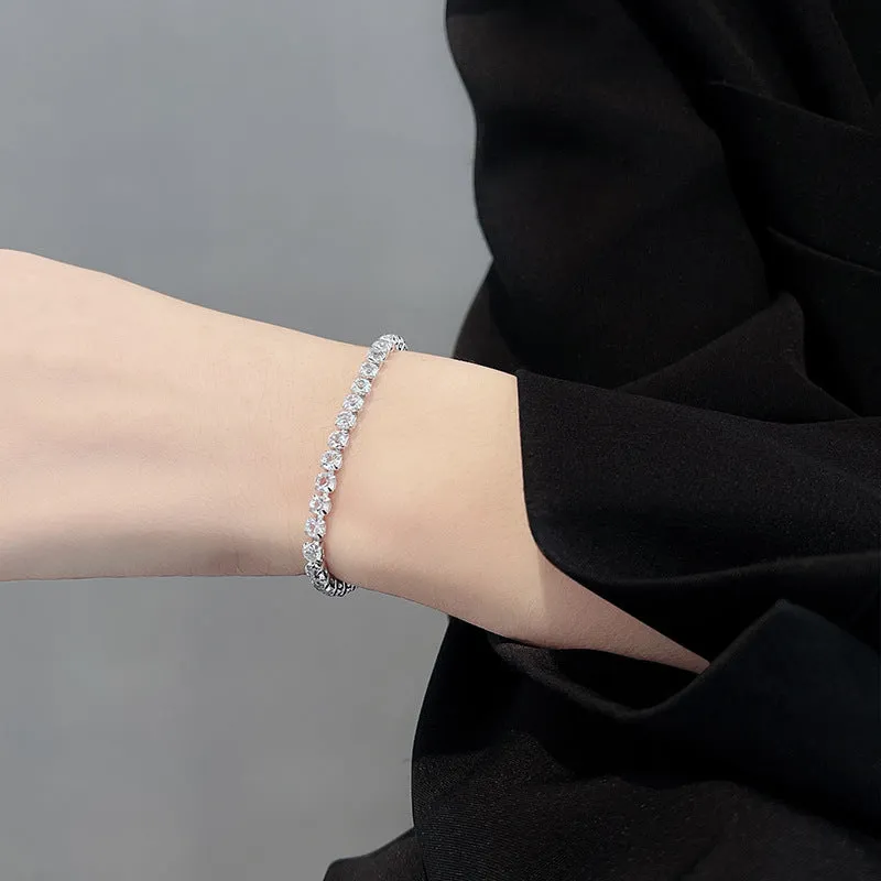Wholesale hip hop trendy light luxury full diamond bracelet for women