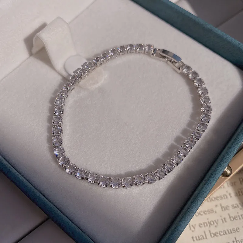 Wholesale hip hop trendy light luxury full diamond bracelet for women