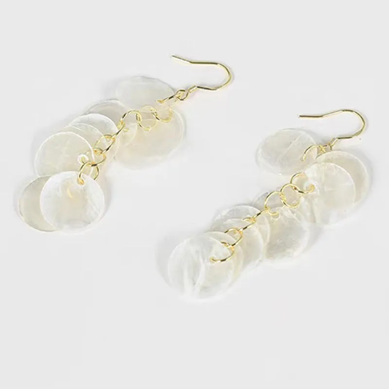 Wholesale Holiday Style Long Tassel Shell Earrings