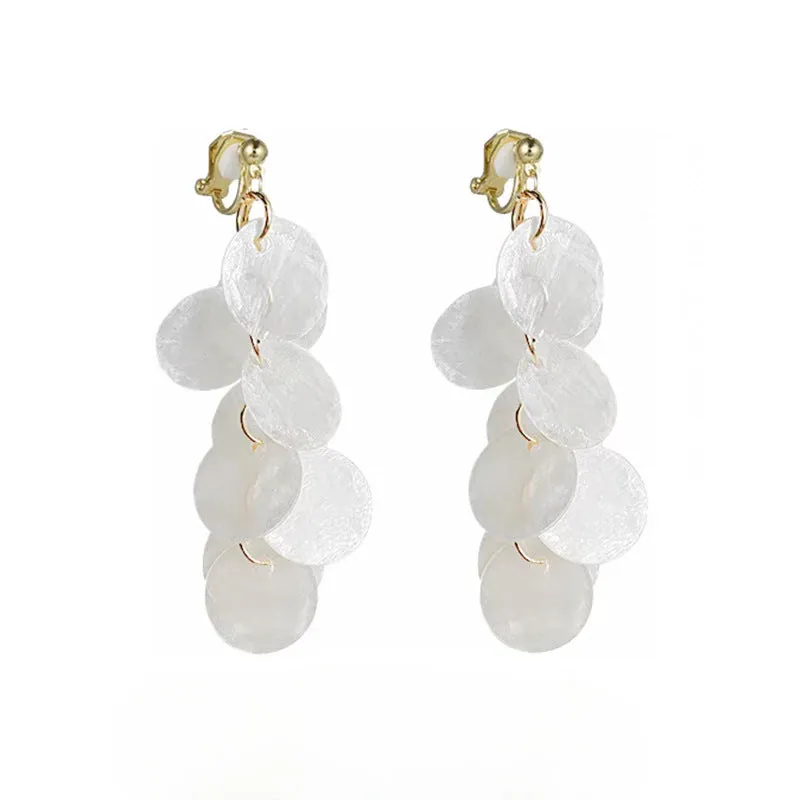 Wholesale Holiday Style Long Tassel Shell Earrings