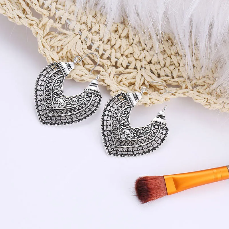 Wholesale Hollow Bohemian Ethnic Style Carved Earrings