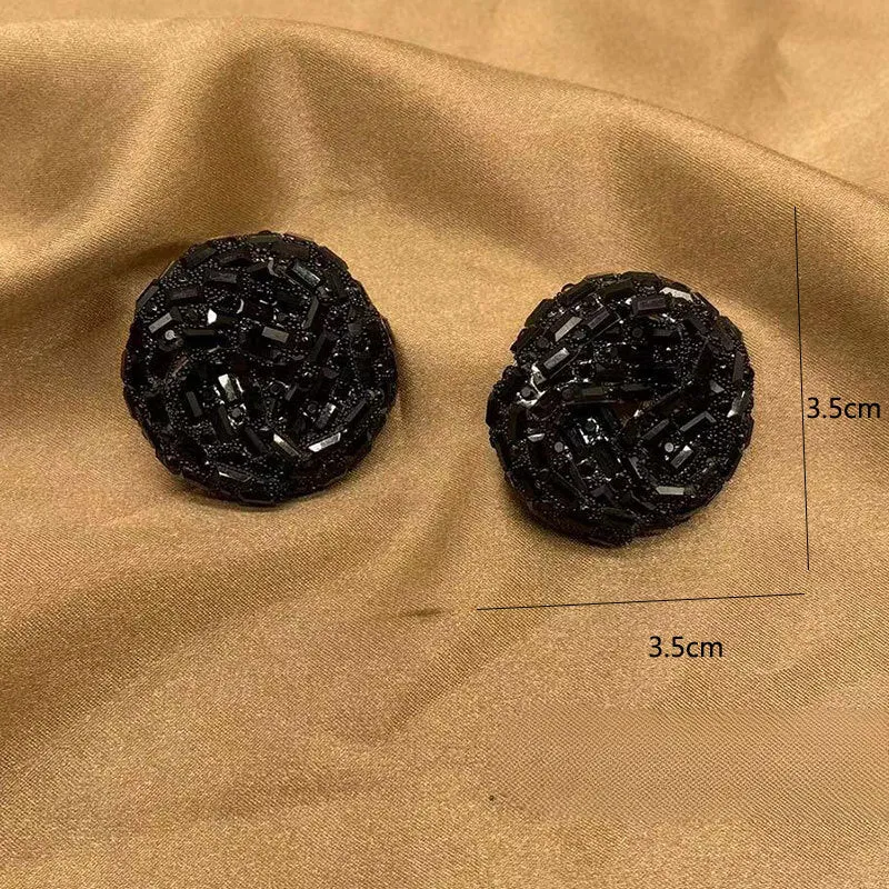 Wholesale Hollow Colored Glass Full Diamond Earrings