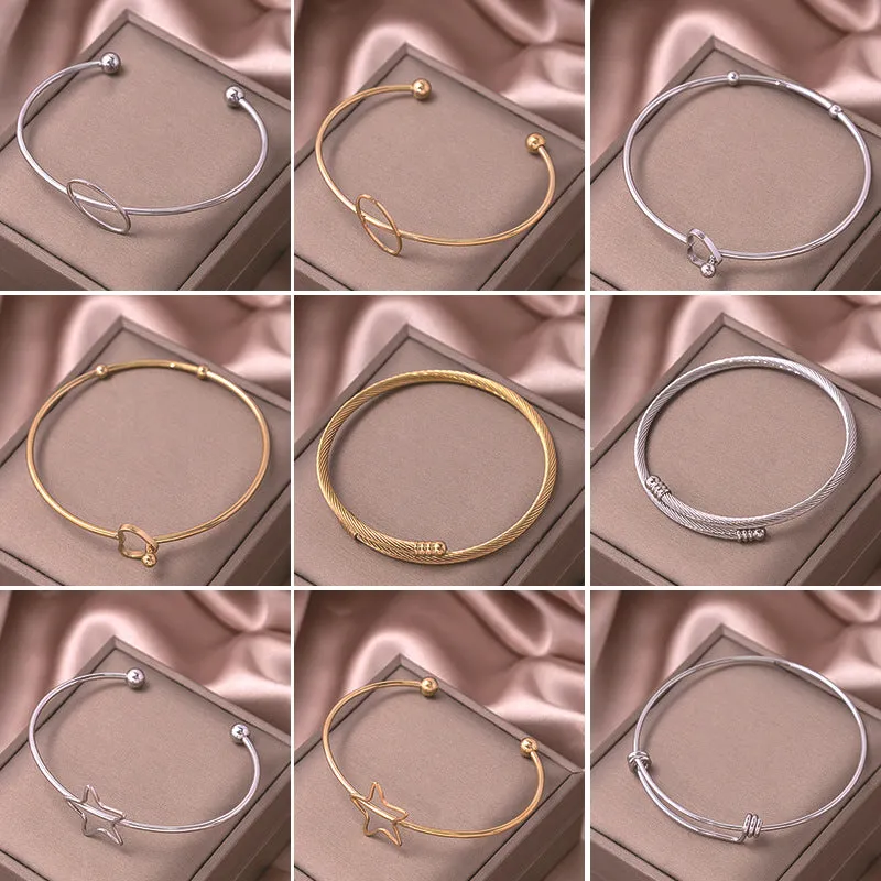Wholesale Hollow Crescent Stainless Steel Bracelet