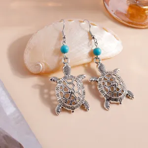 Wholesale hollow cute vintage alloy turtle earrings