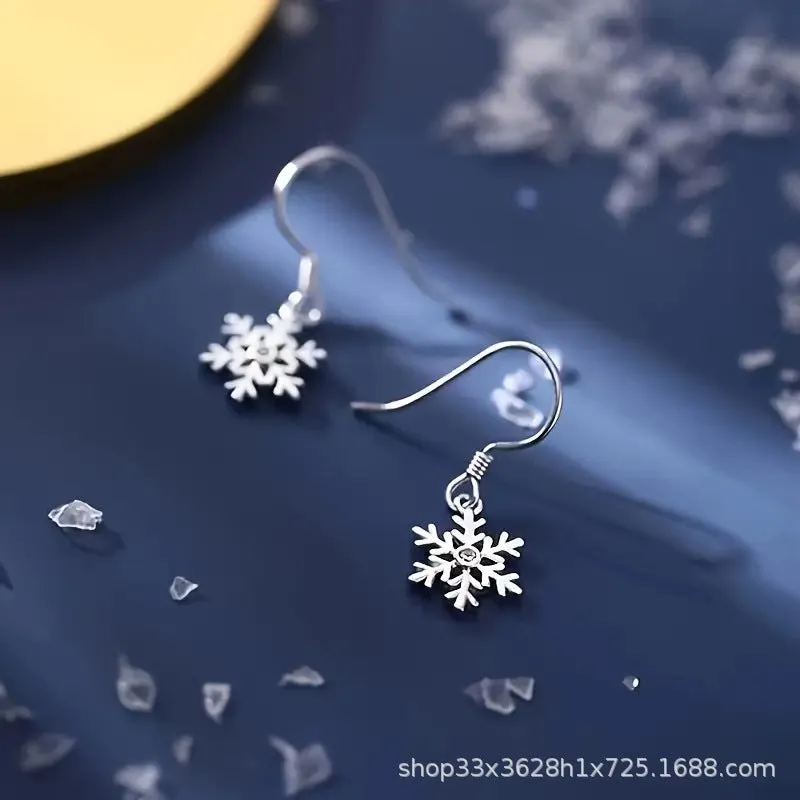 Wholesale Hollow Snowflake Alloy Drop Earrings Simple Flower Earrings