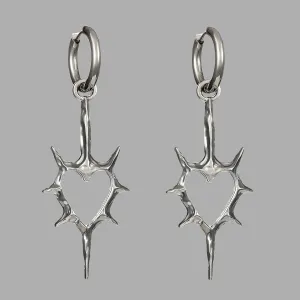 Wholesale Hollow thorn heart earrings
