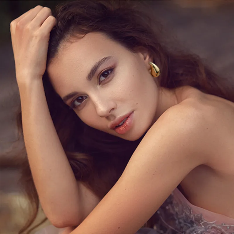 Wholesale Hollow Water Drop Copper Earrings