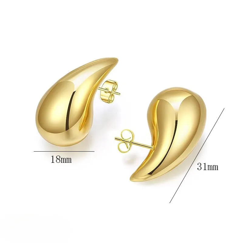 Wholesale Hollow Water Drop Copper Earrings