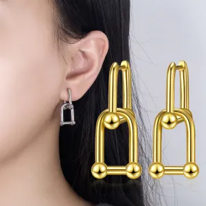 Wholesale Horseshoe Earrings Colorful Gold Earrings One Pair of Earrings