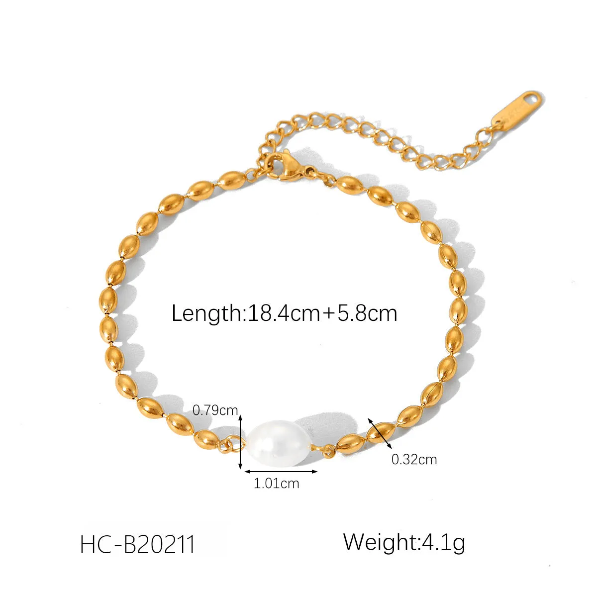 Wholesale Hot Selling 18K Gold Plated Bracelet Stainless Steel Bracelet Female INS Style Fashion Ball Ball Chain Handmade Chain Jewelry