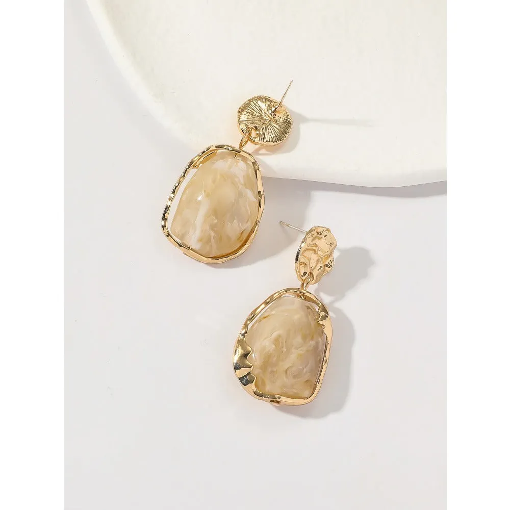 Wholesale Imitation Agate Gemstone Acrylic Vintage Exaggerated Earrings