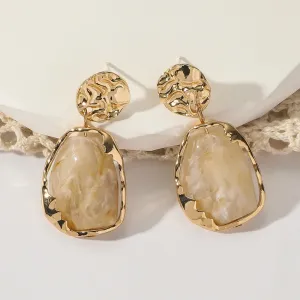 Wholesale Imitation Agate Gemstone Acrylic Vintage Exaggerated Earrings