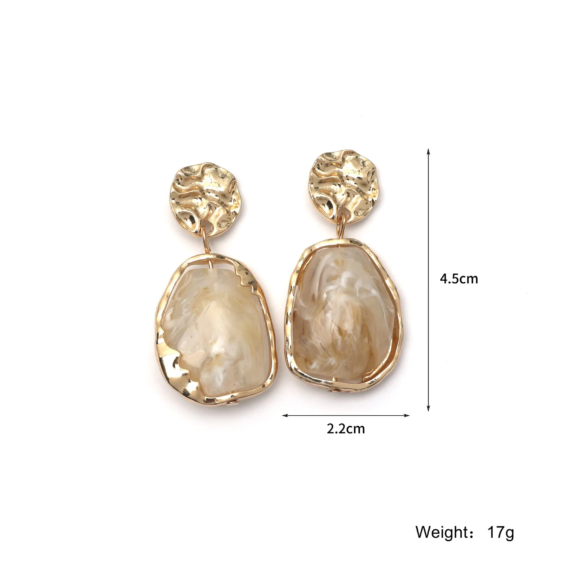Wholesale Imitation Agate Gemstone Acrylic Vintage Exaggerated Earrings